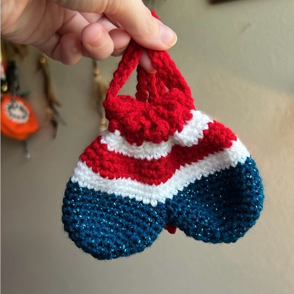 Crocheted Ball Sack ❤️💀💙 - Picture 3 of 9